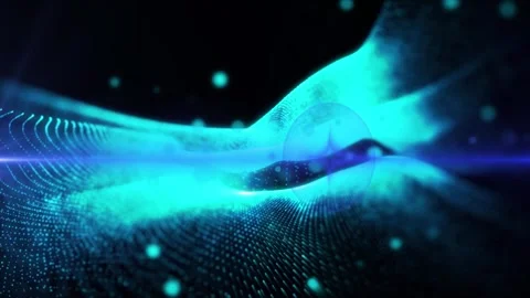 Energy waves with light rays and particles. Abstract background. Stock Footage 276657954