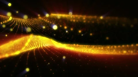Energy waves with light rays and particles. Abstract background. Stock Footage 278427836