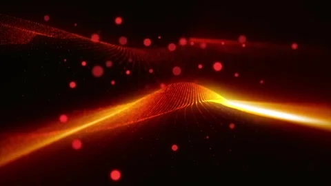 Energy waves with light rays and particles. Abstract background. Stock Footage 278428134