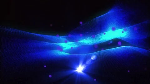 Energy waves with light rays and particles. Abstract background. Stock Footage 278580437