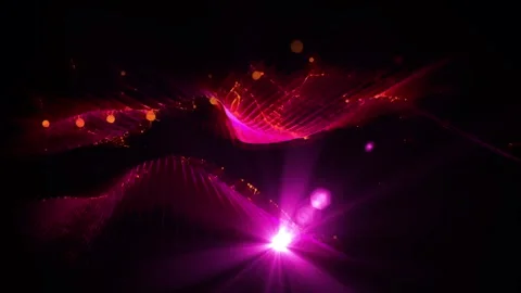 Energy waves with light rays and particles. Abstract background. Stock Footage 278580438