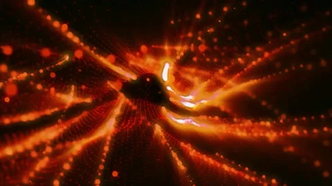 Energy waves with light rays and particles. Abstract background. Stock Footage 278580440