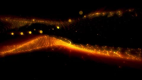 Energy waves with light rays and particles. Abstract background. Stock Footage 278580889