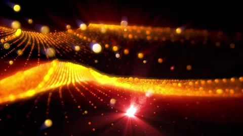 Energy waves with light rays and particles. Abstract background. Stock Footage 278581421