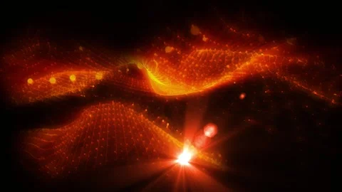 Energy waves with light rays and particles. Abstract background. Stock Footage 278581742