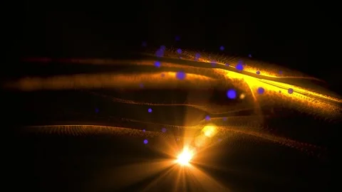 Energy waves with light rays and particles. Abstract background. Stock Footage 278582036