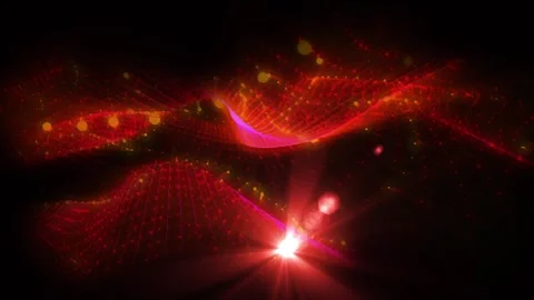 Energy waves with light rays and particles. Abstract background. Stock Footage 278582056