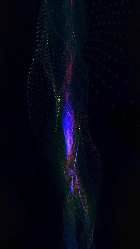 Energy waves with light rays and particles. Abstract background. Stock Footage 280480592