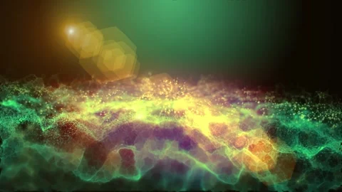 Energy waves with light rays and particles. Abstract background. Stock Footage 280932373
