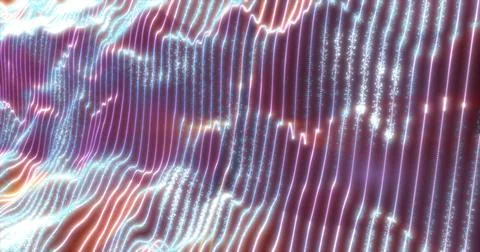 Energy waves from particles glowing bright magical abstract background Stock Illustration