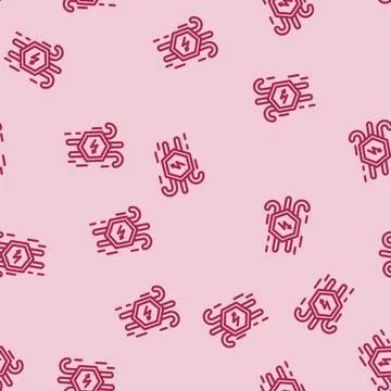 Energy wind turbine line vector seamless pattern Illustrazione stock