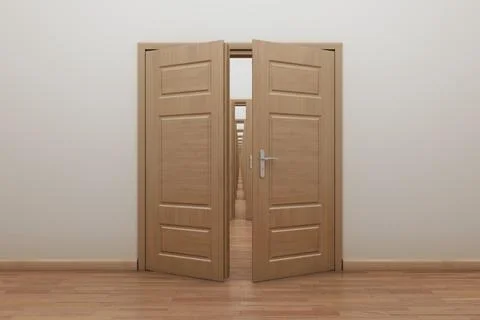 Enfilade, open doors Stock Illustration