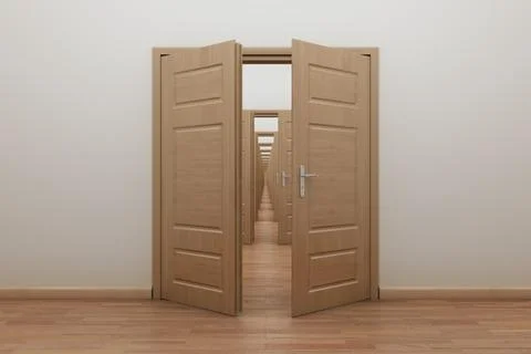 Enfilade, open doors Stock Illustration