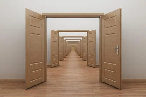 Enfilade, open doors Stock Illustration