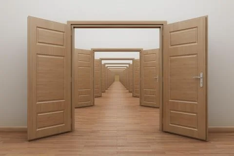 Enfilade, open doors Stock Illustration