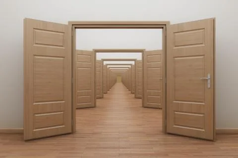 Enfilade, open doors Stock Illustration