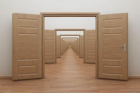 Enfilade, open doors Stock Illustration