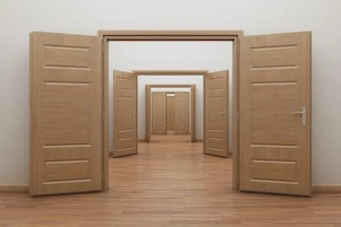 Enfilade, open doors Stock Illustration