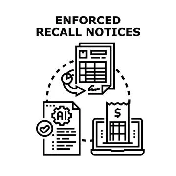 Enforced recall notices process and administration concept Stock Illustration