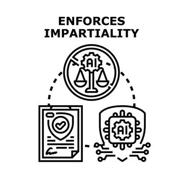 Enforcing impartiality with artificial intelligence legal regulations Stock Illustration
