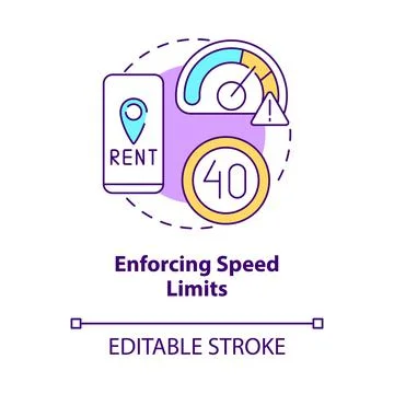 Enforcing speed limits concept icon Stock-Illustration