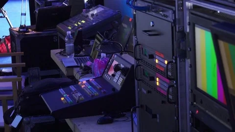 ENG Broadcast Live Blank Screen Video Mixer Видео 77235729