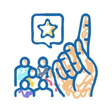 Engage appropriate workplace conversations icon doodle illustration Stock Illustration