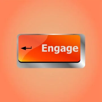 Engage button on computer pc keyboard key Illustrazione stock