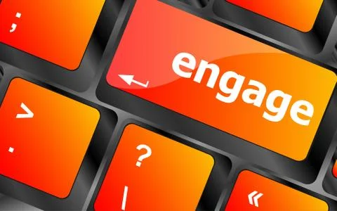 Engage button on computer pc keyboard key Stock Illustration