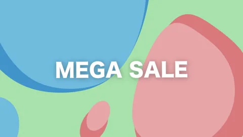 Engage customers with vibrant graphics promoting a mega sale in a creative Stock Footage 317816599