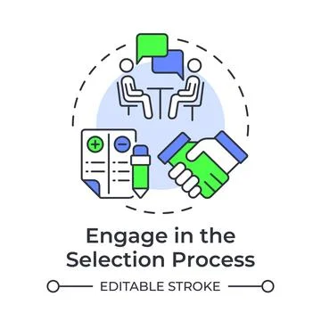 Engage in the selection process multi color concept icon 스톡 일러스트