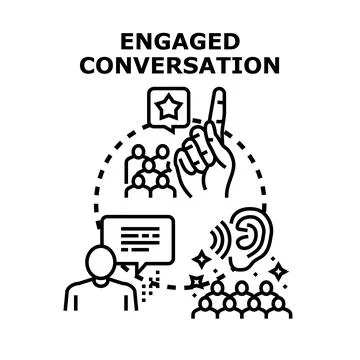 Engaged conversation concept for communication and discussion Stock Illustration