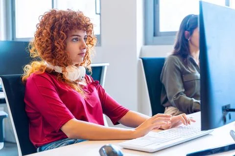 Engaged Creative Professional at Work Fotos Stock