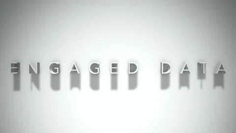 Engaged data 3D title animation with shadows on a white background Stock Footage 297856791