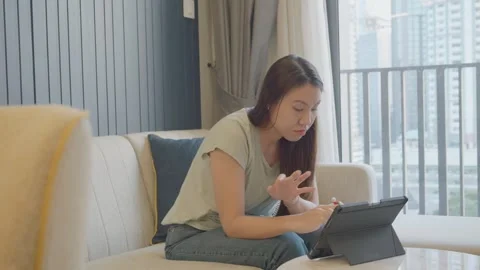 Engaged in Digital Learning at Home Stock Footage 327578056