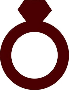 Engagement diamond ring flat design icon sign Stock Illustration