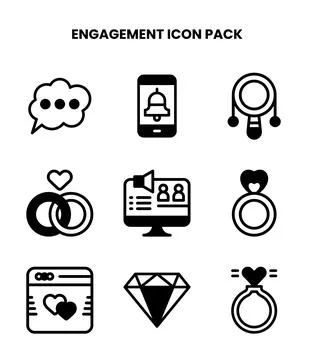Engagement DuoTone Bundle Icons Pack イラスト素材