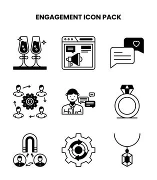 Engagement DuoTone Vector Icons Pack Stock Illustration