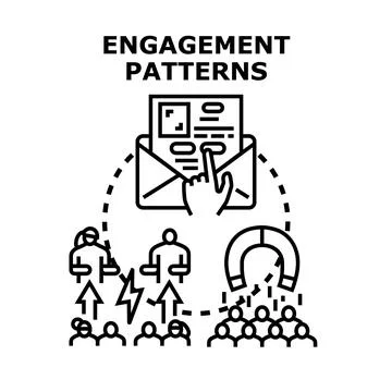 Engagement patterns concept for marketing and interaction Stockillustratie