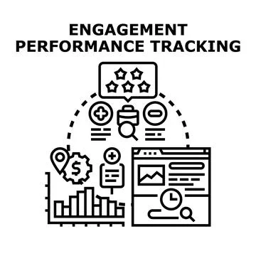 Engagement performance tracking concept with business metrics Stock Illustration