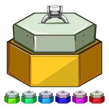 Engagement proposal ring box cartoon vector graphic Stock Illustration