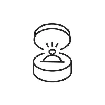 Engagement Ring in Box Icon Stock Illustration