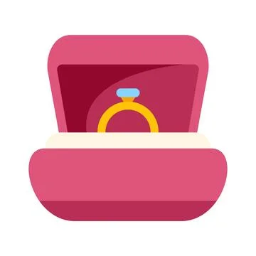 Engagement ring in box for marriage proposal Stock Illustration