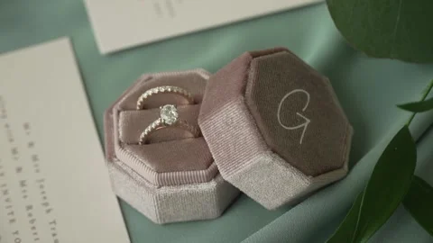 Engagement Ring in Box Wedding Stock Footage 159145356