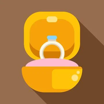 Engagement ring in box for a wedding proposal Stock Illustration