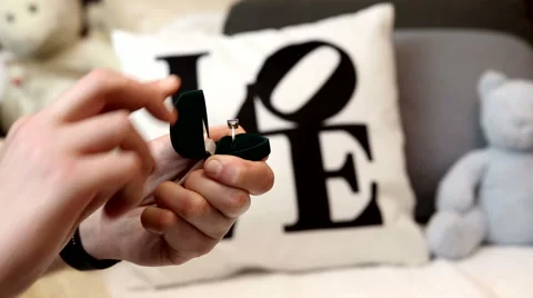 Engagement ring in a box.FULL HD Video stock 40608513
