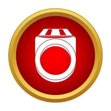 Engagement ring icon in gold red circle Ilustración de archivo