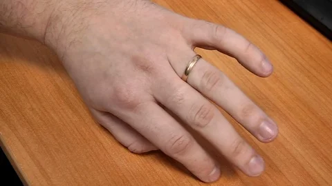 Engagement ring wear on left hand Stock Footage 72842007