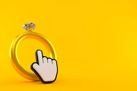 Engagement ring with web cursor Stock Illustration