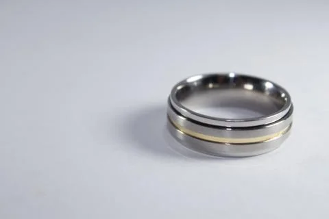 Engagement ring on white background. Stock Photos
